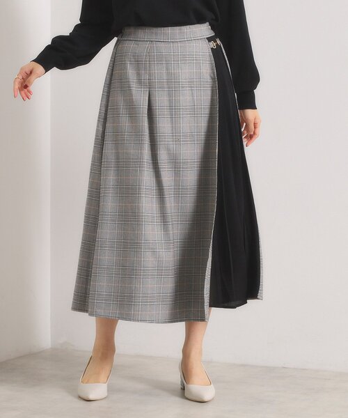 ITS'DEMO（イッツデモ）の「【手洗い可】チェック切替ガウチョパンツ（その他パンツ・レディース・グレー系1/ブラック系1/ダークブラウン系1・00）」の16枚目の写真