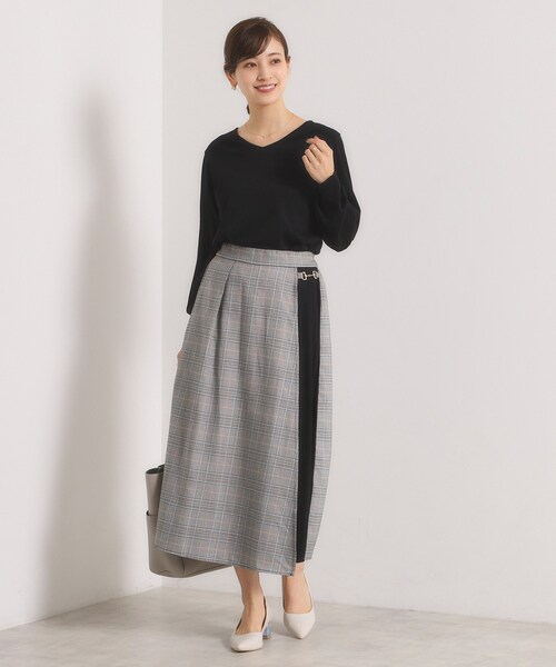 ITS'DEMO（イッツデモ）の「【手洗い可】チェック切替ガウチョパンツ（その他パンツ・レディース・グレー系1/ブラック系1/ダークブラウン系1・00）」の18枚目の写真