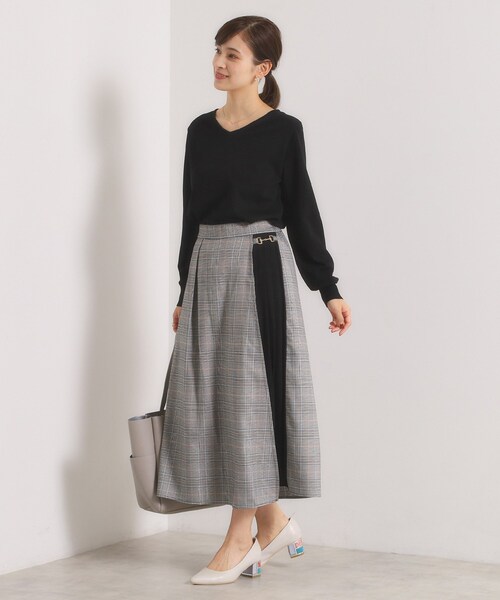 ITS'DEMO（イッツデモ）の「【手洗い可】チェック切替ガウチョパンツ（その他パンツ・レディース・グレー系1/ブラック系1/ダークブラウン系1・00）」の19枚目の写真