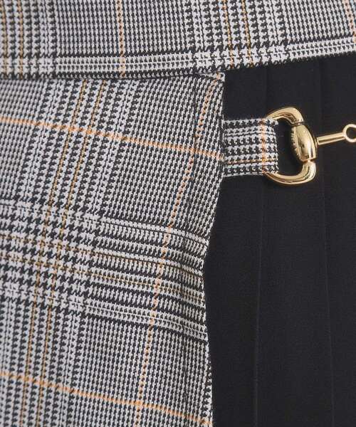 ITS'DEMO（イッツデモ）の「【手洗い可】チェック切替ガウチョパンツ（その他パンツ・レディース・グレー系1/ブラック系1/ダークブラウン系1・00）」の5枚目の写真