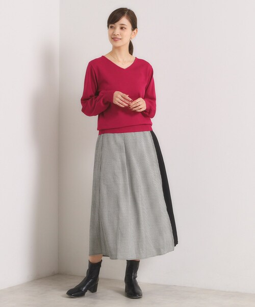 ITS'DEMO（イッツデモ）の「【手洗い可】チェック切替ガウチョパンツ（その他パンツ・レディース・グレー系1/ブラック系1/ダークブラウン系1・00）」の9枚目の写真