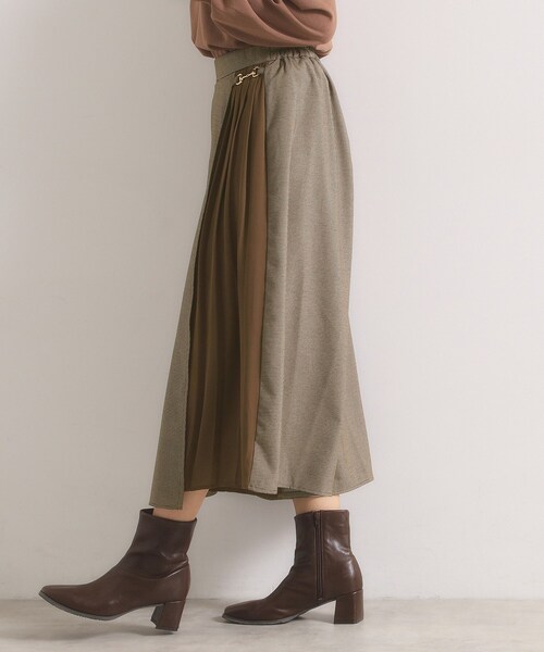 ITS'DEMO（イッツデモ）の「【手洗い可】チェック切替ガウチョパンツ（その他パンツ・レディース・グレー系1/ブラック系1/ダークブラウン系1・00）」の14枚目の写真