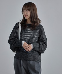 c/est/シーエ PHOEBE ラメ糸 V開き ドルマンスリーブ メッシュニット 秋物 秋服 2026年秋冬 冬服