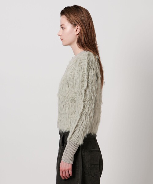 アストラット　カーディガン ASTRAET＞シャギー クルーネック カーディガン（カーディガン/ボレロ