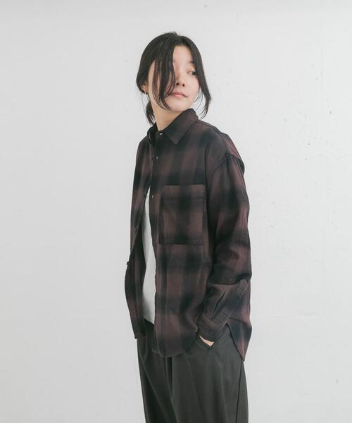 EKAL(エカル)の「製品染オンブレーチェックシャツ(シャツ/ブラウス・レディース・ブラウン/ベージュ系その他・ONE)」の16枚目の写真