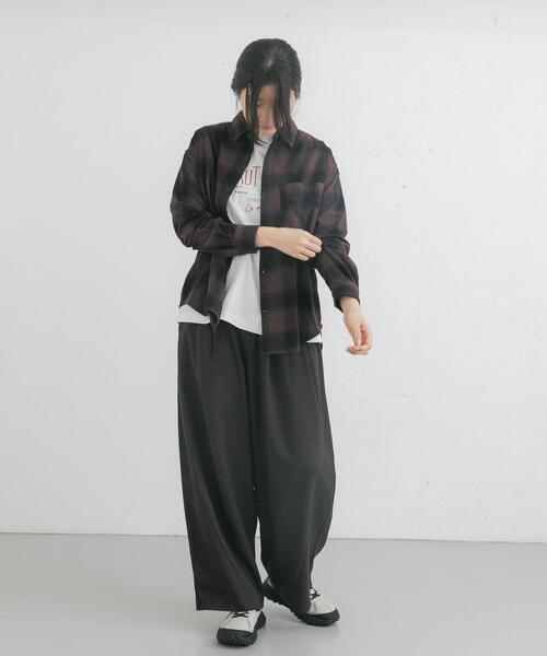EKAL(エカル)の「製品染オンブレーチェックシャツ(シャツ/ブラウス・レディース・ブラウン/ベージュ系その他・ONE)」の12枚目の写真