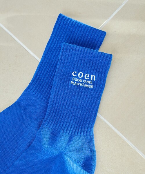 coen（コーエン）の「COENロゴ刺繍リブソックス（ソックス/靴下・レディース・オフホワイト/レッド/イエロー/コバルトブルー・FREE）」の8枚目の写真