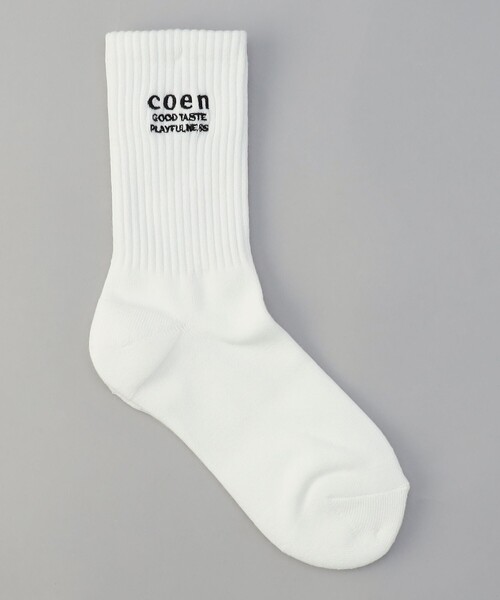 coen（コーエン）の「COENロゴ刺繍リブソックス（ソックス/靴下・レディース・オフホワイト/レッド/イエロー/コバルトブルー・FREE）」の9枚目の写真