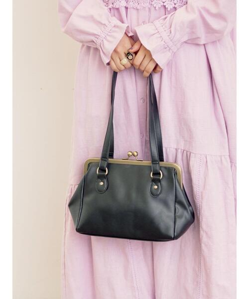 Samansa Mos2(サマンサ モスモス)の「がま口ショルダーバッグ(ハンドバッグ・レディース・ブラック/モカ・F)」の2枚目の写真