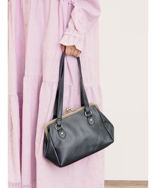 Samansa Mos2(サマンサ モスモス)の「がま口ショルダーバッグ(ハンドバッグ・レディース・ブラック/モカ・F)」の3枚目の写真