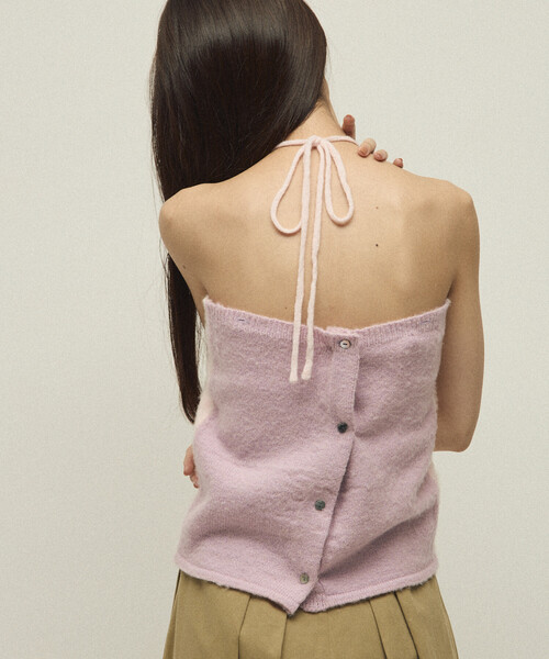 Firsthand(ファーストハンド)の「Firsthand/ファーストハンド アルパカ混 バイカラー ニットビスチェ(チューブトップ・レディース・オフホワイト/グレー/ピンク・FREE)」の1枚目の写真