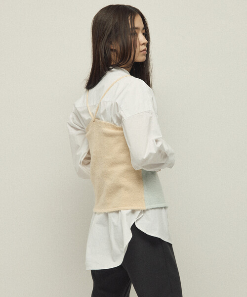 Firsthand(ファーストハンド)の「Firsthand/ファーストハンド アルパカ混 バイカラー ニットビスチェ(チューブトップ・レディース・オフホワイト/グレー/ピンク・FREE)」の8枚目の写真