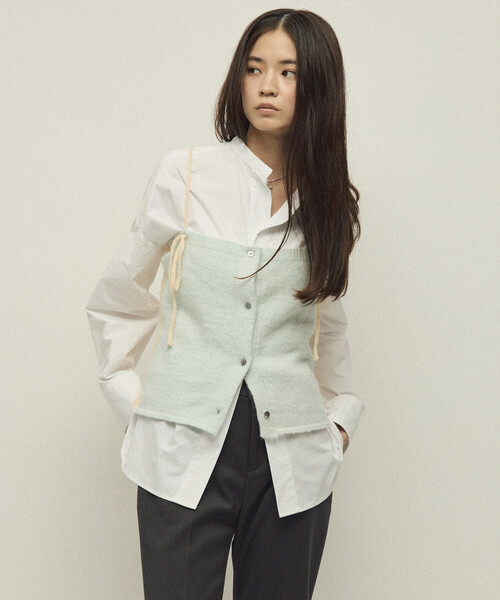 Firsthand(ファーストハンド)の「Firsthand/ファーストハンド アルパカ混 バイカラー ニットビスチェ(チューブトップ・レディース・オフホワイト/グレー/ピンク・FREE)」の9枚目の写真