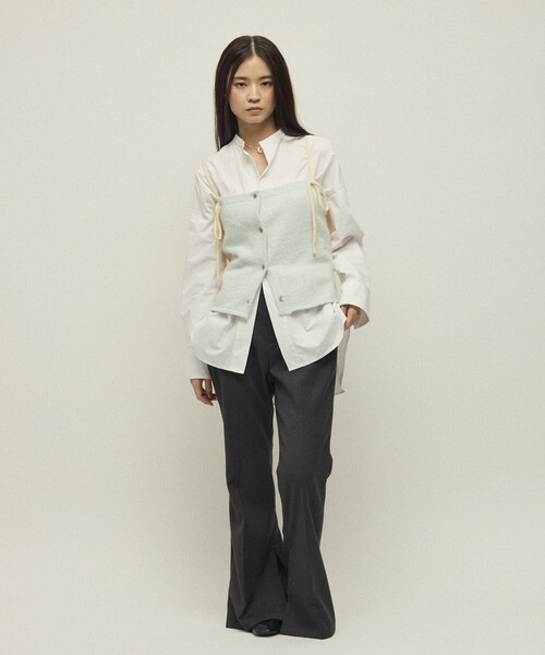 Firsthand(ファーストハンド)の「Firsthand/ファーストハンド アルパカ混 バイカラー ニットビスチェ(チューブトップ・レディース・オフホワイト/グレー/ピンク・FREE)」の10枚目の写真