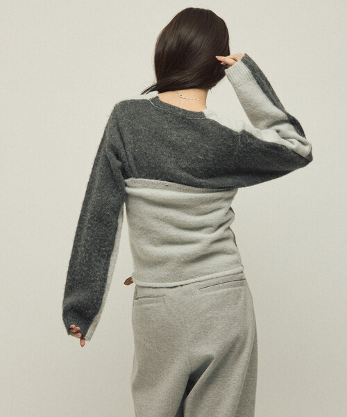 Firsthand(ファーストハンド)の「Firsthand/ファーストハンド アルパカ混 バイカラー ニットビスチェ(チューブトップ・レディース・オフホワイト/グレー/ピンク・FREE)」の18枚目の写真