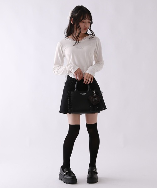 repipi armario（レピピ アルマリオ）の「【girly line】ジェルプリントシャーリングT（Tシャツ/カットソー・キッズ・ホワイト/ブルー系その他/ブラック系その他・SMALL/MEDIUM/LARGE）」の4枚目の写真