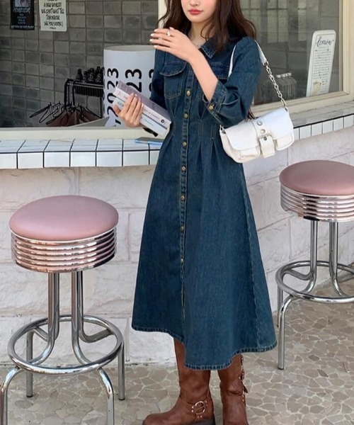 【正規品】DIESEL DE-FLAMINTY-Z デニム ドレス ワンピース FENDI（フェンディ） FENDI KIDSLOGO DENIM ONEPIECE ワンピースドレス