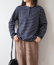 MB mint breeze（エムビーミントブリーズ）の「【L～6L 大きいサイズ】裏起毛バンドカラーボーダーカットソー（Tシャツ/カットソー）」