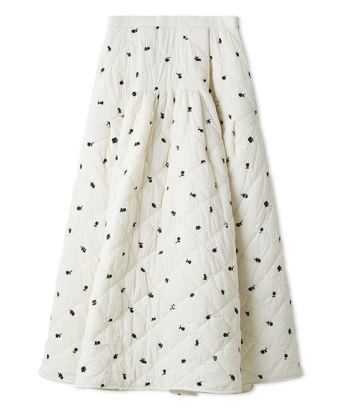 フラワーエンブロイダリーキルティングスカート（スカート）｜emmi