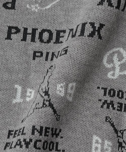 セール】【PING APPAREL】ジャガード総柄クルーネックニットプル