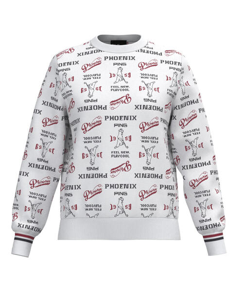 セール】【PING APPAREL】ジャガード総柄クルーネックニットプル