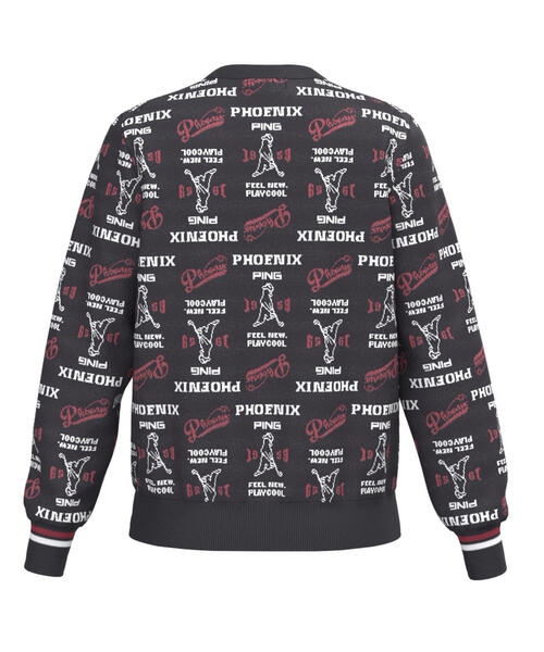 セール】【PING APPAREL】ジャガード総柄クルーネックニットプル