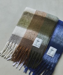 B.C STOCK(ベーセーストック)のOSKR別注 シャギーフリンジ チェックマフラー(マフラー)