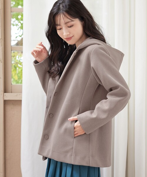 フーデットショートコート（その他アウター）｜Tiaclasse（ティア