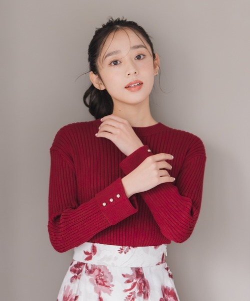 MISCH MASCH(ミッシュマッシュ)の「サイドレースアップミドルリブニット(ニット/セーター・レディース・グレー/レッド/ホワイト/ラベンダー・フリ-)」の19枚目の写真