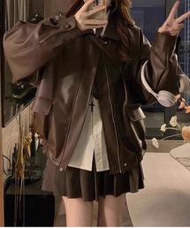 SPIGA | ﾌｪｲｸﾚｻﾞｰｼﾞｯﾌﾟｱｯﾌﾟｼﾞｬｹｯﾄ(その他アウター)
