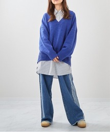 畦」に該当するニット/セーター（ブルー・ネイビー/青色系