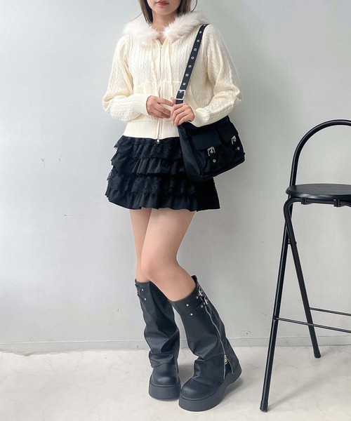 AS KNOW AS plus(アズノゥアズプラス)の「ベルト付き 厚底 ルーズカバーブーツ(ブーツ・レディース・ブラウン/ブラック・M/L)」の12枚目の写真