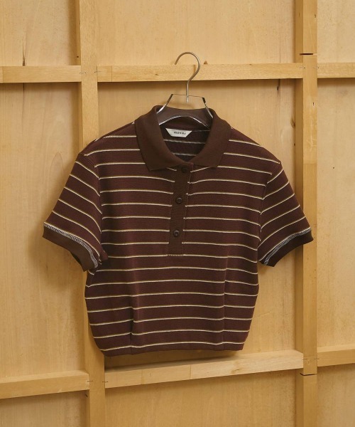 TODAYFUL(トゥデイフル)の「TODAYFUL Border Polo Tops ボーダーポロトップス/12610606(ポロシャツ・レディース・チャコールグレー/チョコ・ONE SIZE)」の11枚目の写真
