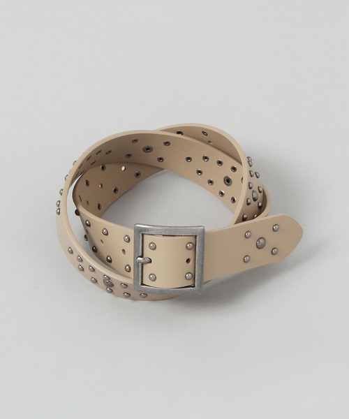 JEANASIS（ジーナシス）の「リベットラインベルト/601815（ベルト・レディース・ブラック/ライトベージュ・FREE）」の2枚目の写真