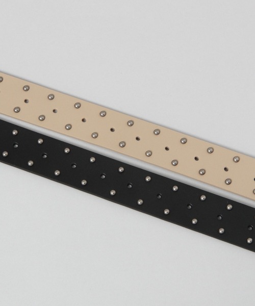 JEANASIS（ジーナシス）の「リベットラインベルト/601815（ベルト・レディース・ブラック/ライトベージュ・FREE）」の3枚目の写真