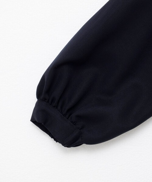 NOLLEY’S（ノーリーズ）の「ウォッシャブル2WAYリボンギャザーワンピース（ワンピース・レディース・グレー/ネイビー・38）」の5枚目の写真