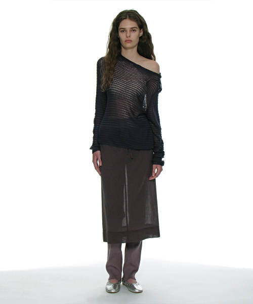 PARTIMENTO WOMEN(パルティメントウィメン)の「シアーミディスカート_チャコール(スカート・レディース・その他・SMALL/MEDIUM)」の6枚目の写真