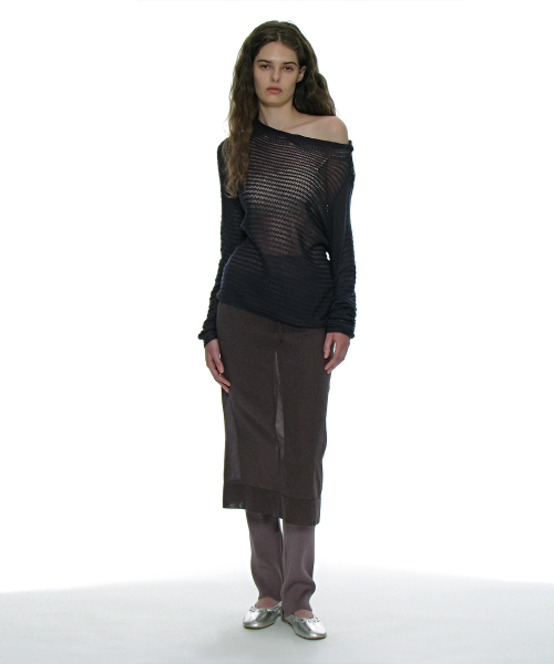 PARTIMENTO WOMEN(パルティメントウィメン)の「シアーミディスカート_チャコール(スカート・レディース・その他・SMALL/MEDIUM)」の7枚目の写真