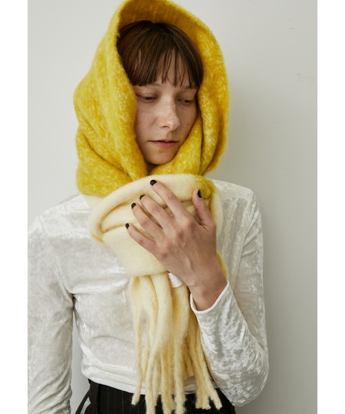 セール】バイカラーボリュームフリンジマフラー（マフラー）｜uyu