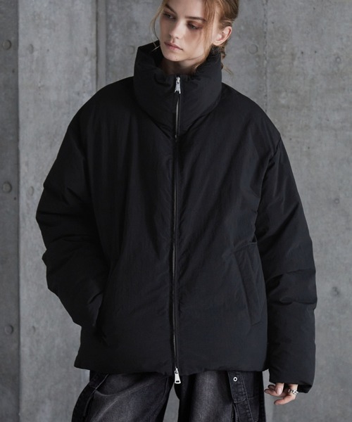 SERACE】Loose volume seamless high neck padded jacket / ルーズ