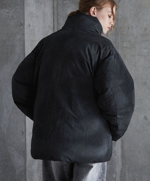 SERACE】Loose volume seamless high neck padded jacket / ルーズ