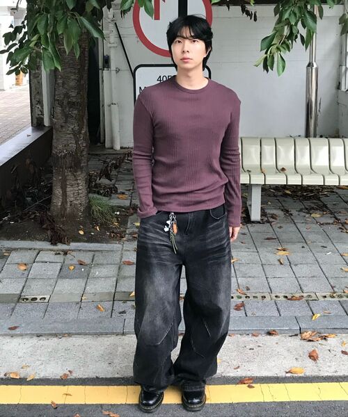 DNSR(ディーエヌエスアール)の「リブドロングスリーブバーガンディ(Tシャツ/カットソー・メンズ・その他・MEDIUM/LARGE/X-LARGE)」の7枚目の写真