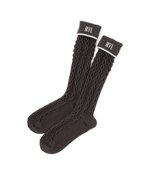 by LOVEiT（バイラビット）の「折り返しハイソックス（ソックス/靴下・キッズ・ブラウン/グレー・M/L）」の2枚目の写真