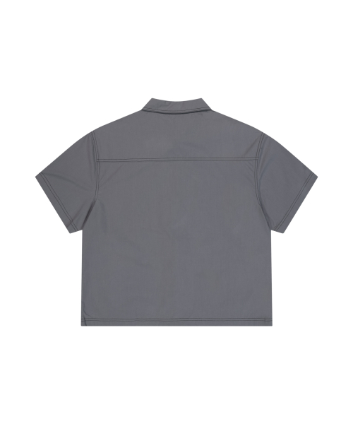 AAKAM（アーカム）の「2-Lined Zip-Up Half Shirts (Gray)（シャツ/ブラウス・レディース・その他・1/2）」の2枚目の写真