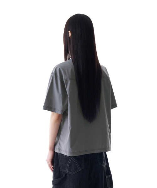 AAKAM（アーカム）の「2-Lined Zip-Up Half Shirts (Gray)（シャツ/ブラウス・レディース・その他・1/2）」の6枚目の写真