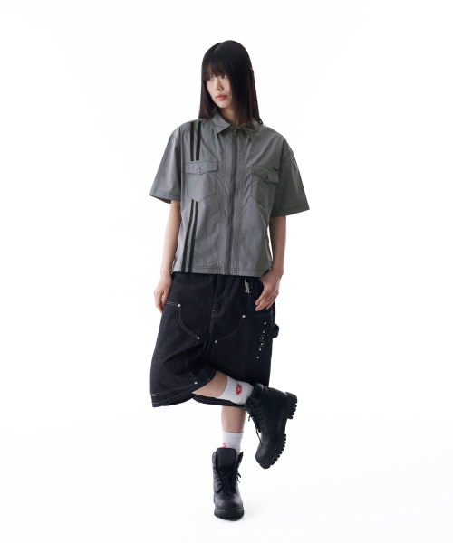 AAKAM（アーカム）の「2-Lined Zip-Up Half Shirts (Gray)（シャツ/ブラウス・レディース・その他・1/2）」の7枚目の写真