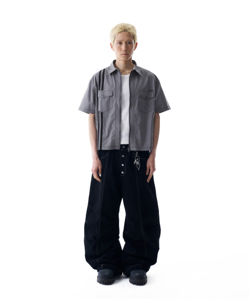 AAKAM（アーカム）の「2-Lined Zip-Up Half Shirts (Gray)（シャツ/ブラウス・レディース・その他・1/2）」の9枚目の写真