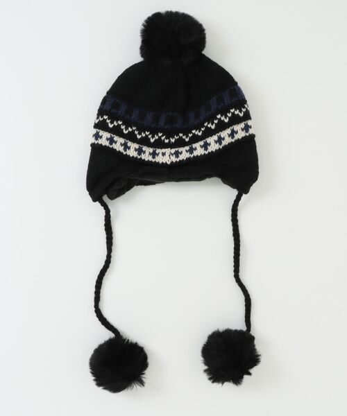 UP START（アップスタート）の「【LAMPOON】ノルディックポンポンビーニー（ニットキャップ/ビーニー・レディース・ホワイト/ブラウン/ブラック・FREE）」の10枚目の写真