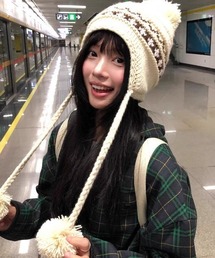 UP START | 【LAMPOON】ノルディックポンポンビーニー(ニットキャップ/ビーニー)