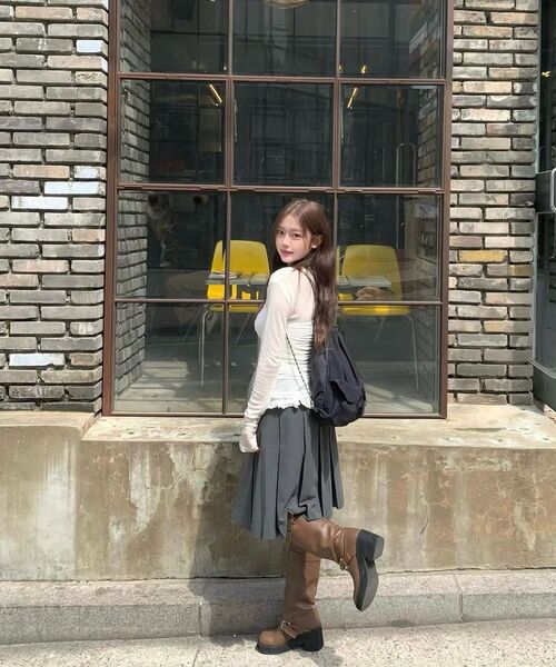 Midnight Move（ミッドナイトムーブ）の「2 belt skirt (brown)（スカート・レディース・その他・SMALL/MEDIUM）」の6枚目の写真